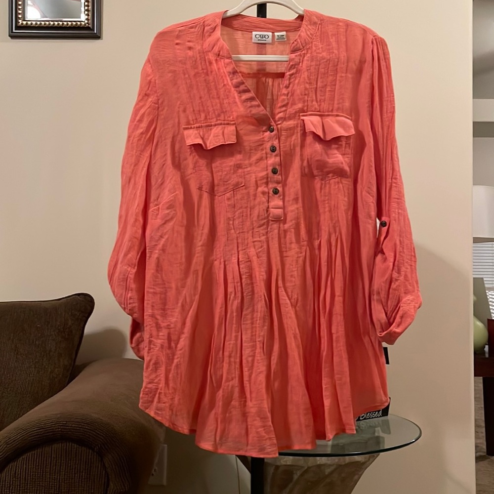 Coral buttoned down shirt